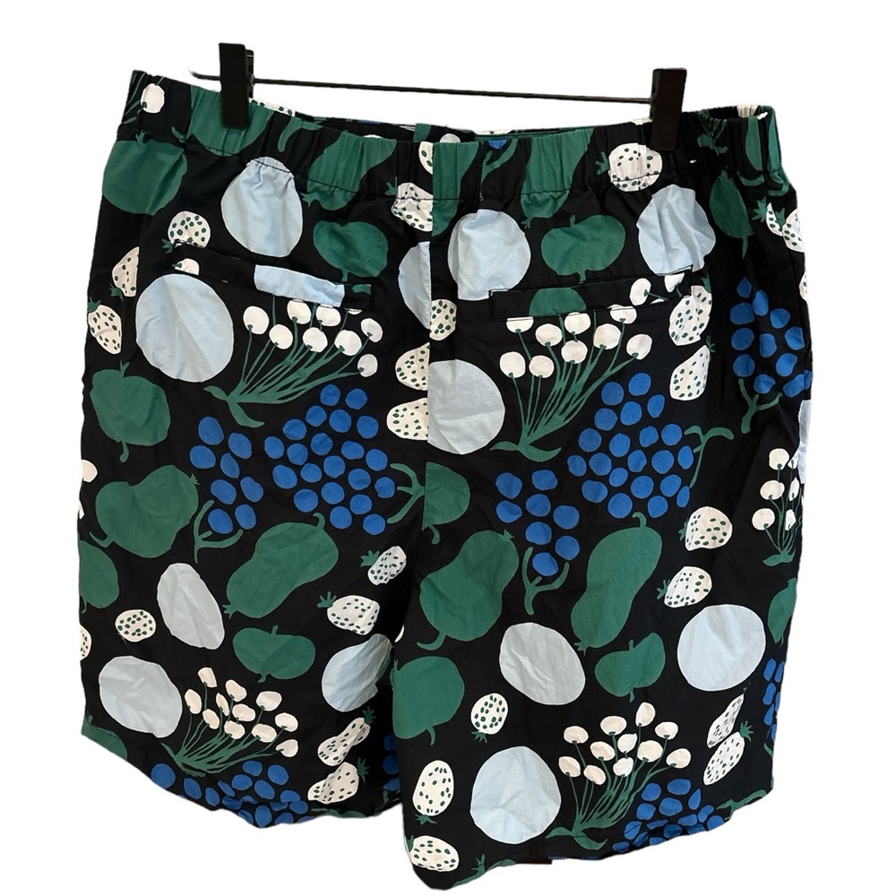 Marimekko Black, Green, and Blue Patterned Women Shorts - Picture 2 of 8